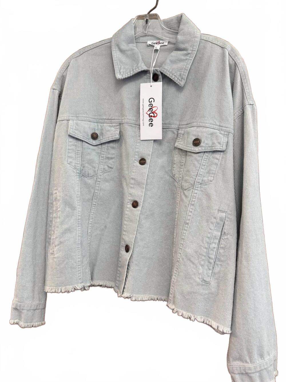NEW GEEGEE women's denim jacket in light blue